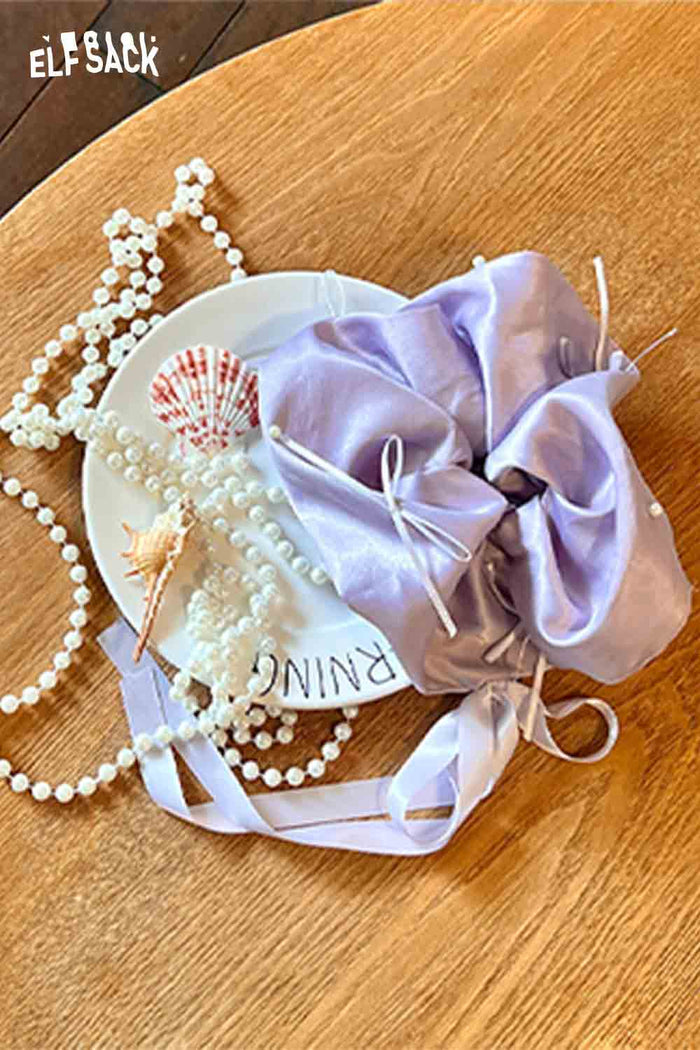 ELFSACK Luxury PearlEmbellished Bow Hair Scrunchie Regal Romantic Hair Jewelry