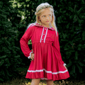 Madeline Lace Peter Pan Dress - Holiday Red - Sugar Bee Clothing
