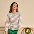 Mae L/S Puff Tee - Green Stripe - Sugar Bee Clothing