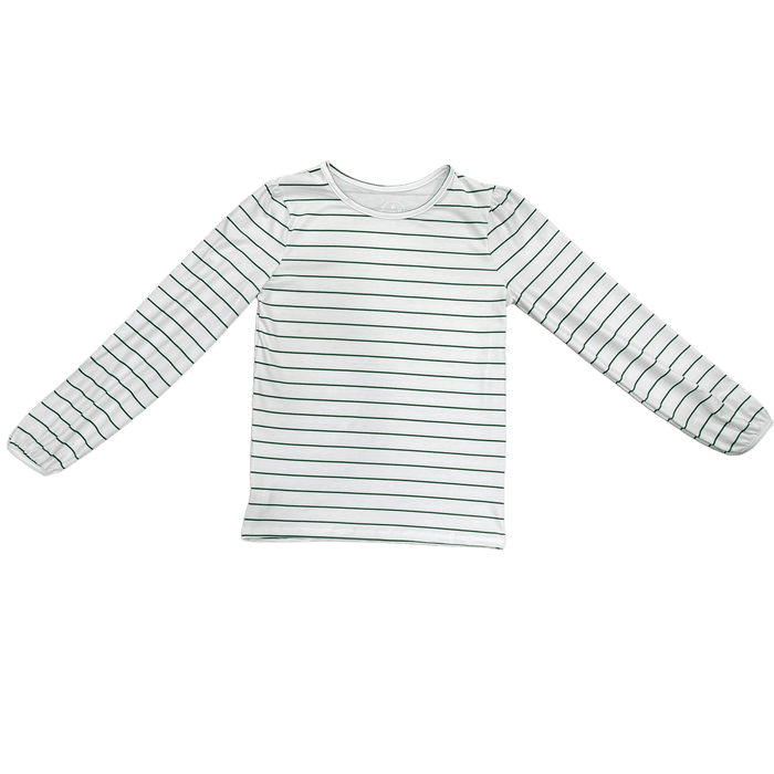 Mae L/S Puff Tee - Green Stripe - Sugar Bee Clothing