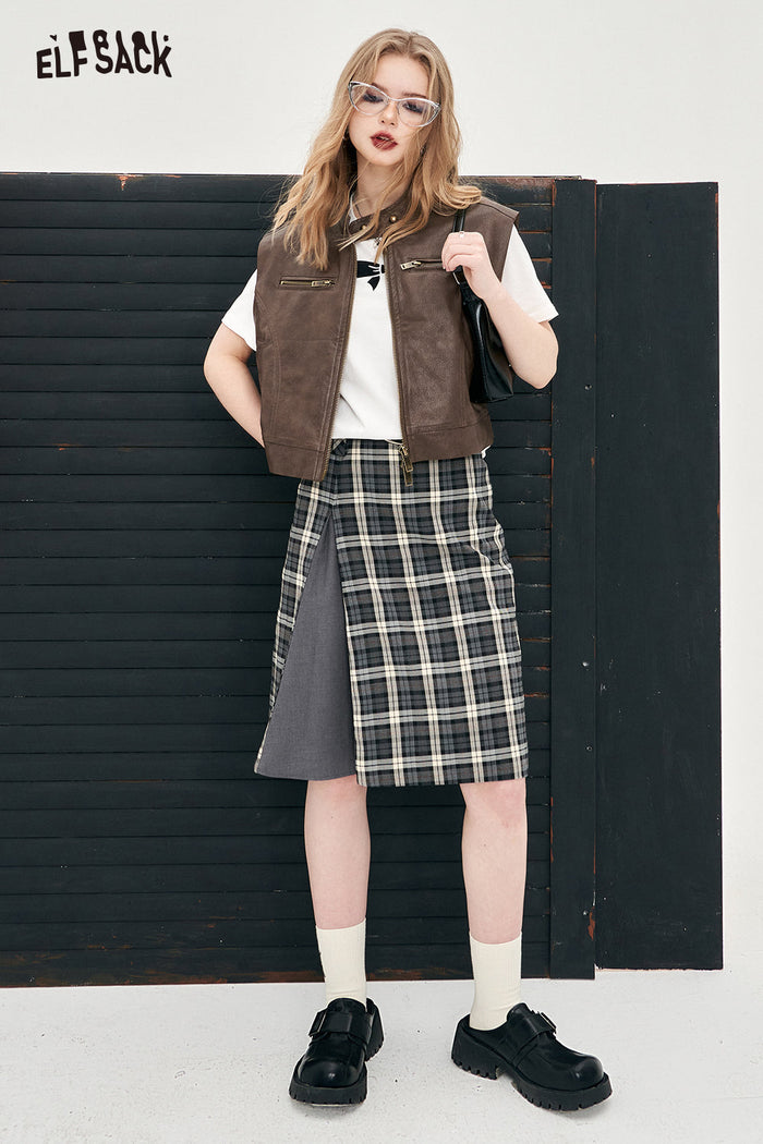 ELFSACK Mallard PU Leather Short Vest