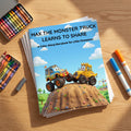 Max the Monster Truck Learns to Share – Color-Along Storybook for Kids (Instant PDF)