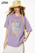ELFSACK Mermaid Print Oversized T-Shirt