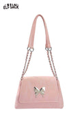 ELFSACK Metal Butterfly Leather Chain Strap Sweet Shoulder Bag