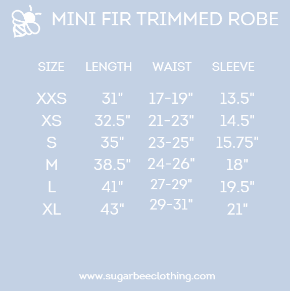 Mini Eleanor Fur Trimmed Robe - Navy - Sugar Bee Clothing