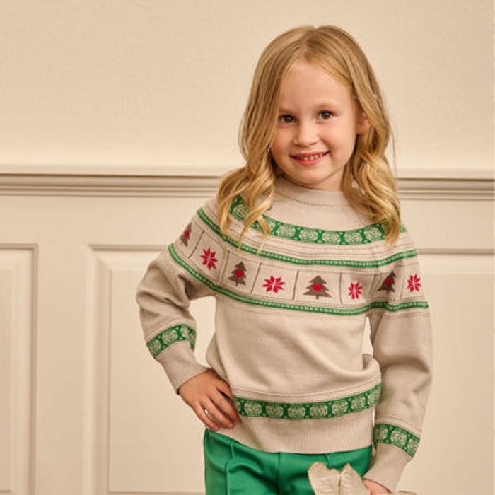 Mini Emerson Crew Sweater - Christmas Fair Isle - Sugar Bee Clothing