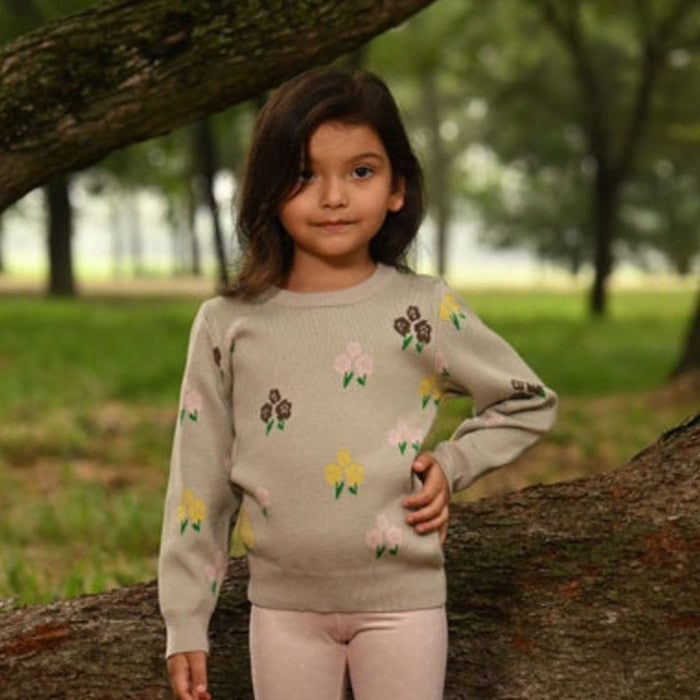 Mini Emerson Crew Sweater - Fall Floral - Sugar Bee Clothing