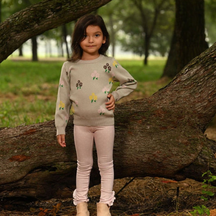 Mini Emerson Crew Sweater - Fall Floral - Sugar Bee Clothing