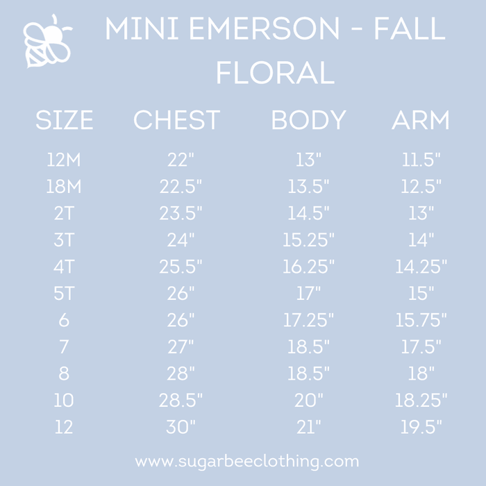 Mini Emerson Crew Sweater - Fall Floral - Sugar Bee Clothing
