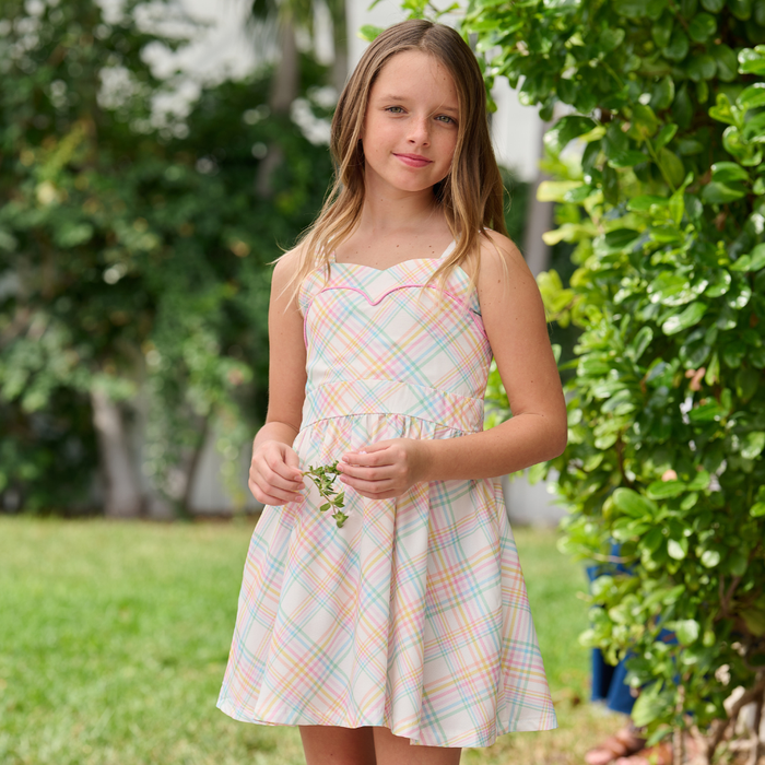 Mini Hazel Sweetheart Dress - Easter Plaid - Sugar Bee Clothing
