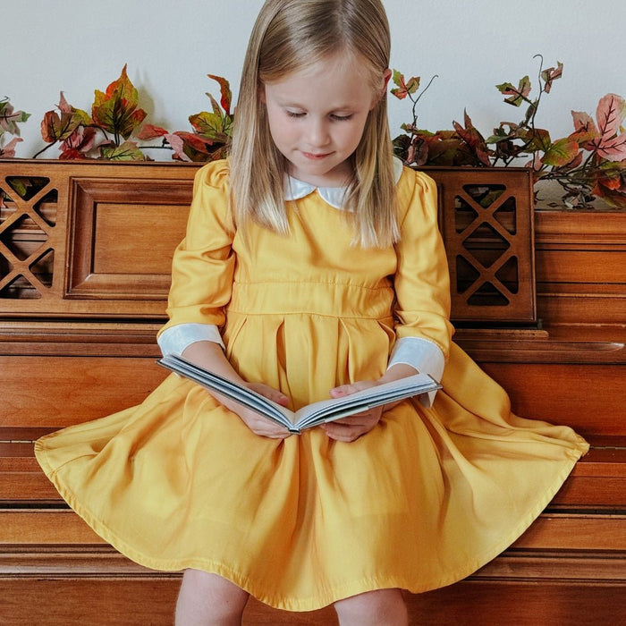 Mini Mabel Peter Pan Dress - Amber - Sugar Bee Clothing