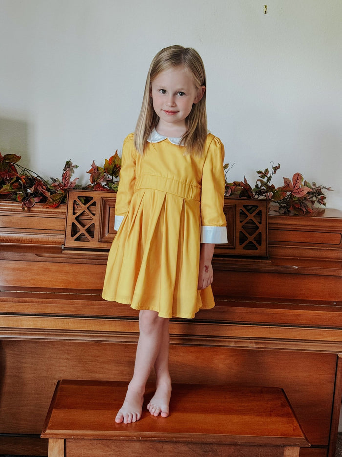 Mini Mabel Peter Pan Dress - Amber - Sugar Bee Clothing