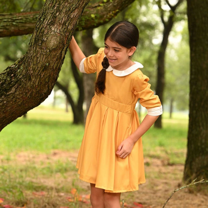 Mini Mabel Peter Pan Dress - Amber - Sugar Bee Clothing