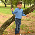 Mini Scott 3/4 Zip Sweater - French Blue - Sugar Bee Clothing