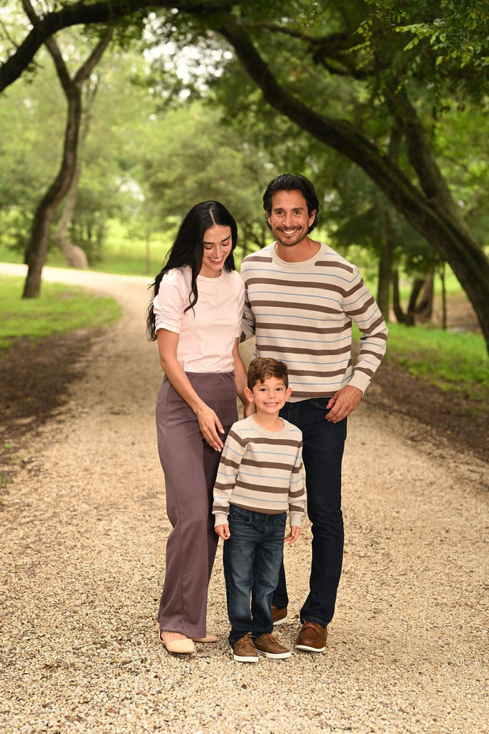 Tucker Crew Sweater - Preppy Stripe - Sugar Bee Clothing