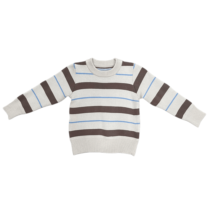 Mini Tucker Crew Sweater - Preppy Stripe - Sugar Bee Clothing