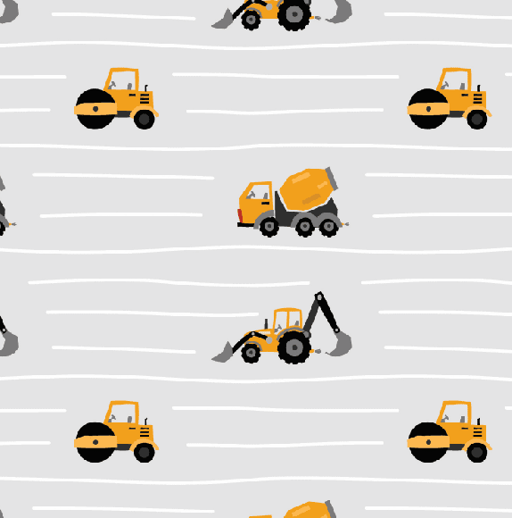 Nap Mat - Construction On Grey - Sugar Bee Clothing
