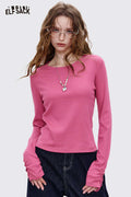 ELFSACK Organic Cotton Slim Fit Essential Basic Long Sleeve Top