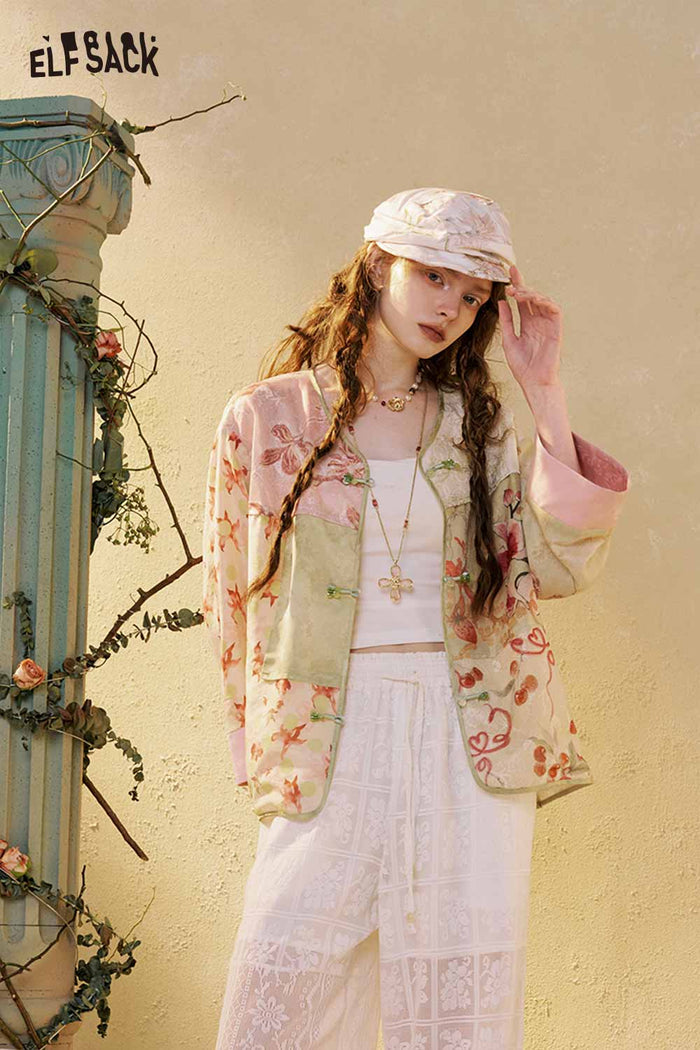 Oriental Floral Patchwork Outerwear