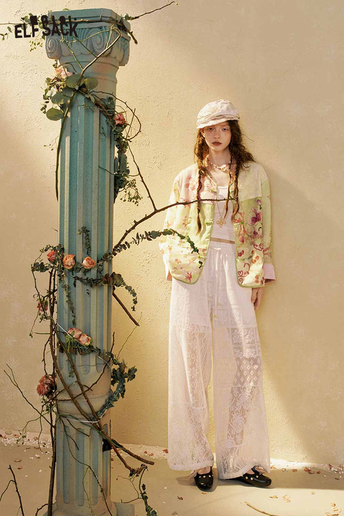 Oriental Floral Patchwork Outerwear