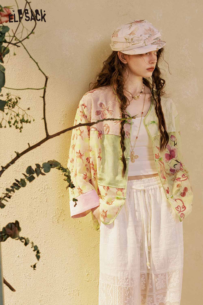 Oriental Floral Patchwork Outerwear