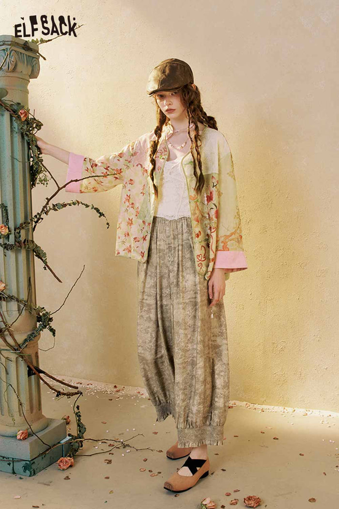 Oriental Floral Patchwork Outerwear
