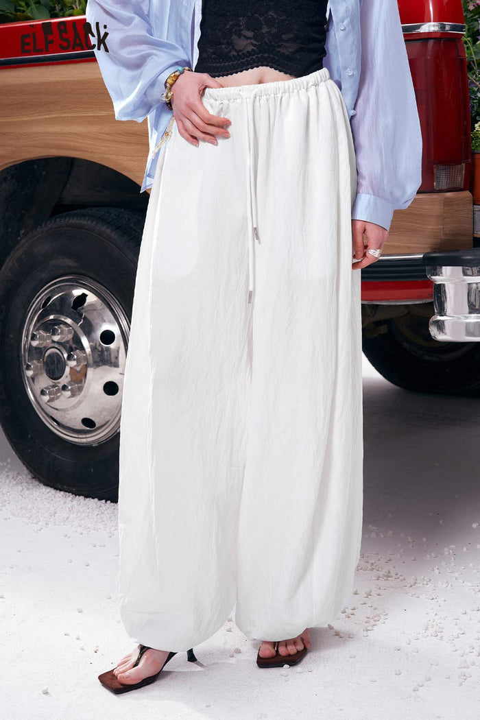 ELFSACK Oversized Drawstring Wide Leg Pants