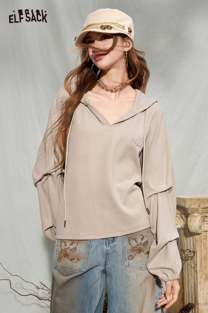 Oversized Solid Long Sleeve Hoodie