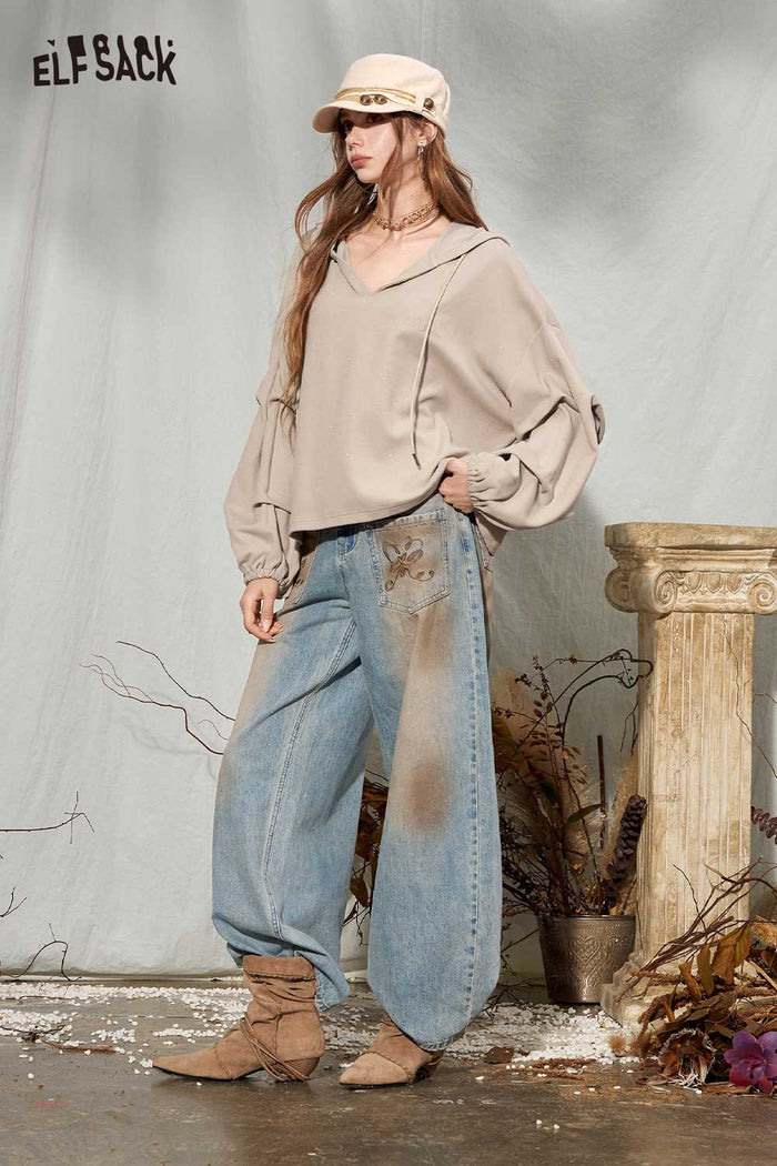Oversized Solid Long Sleeve Hoodie