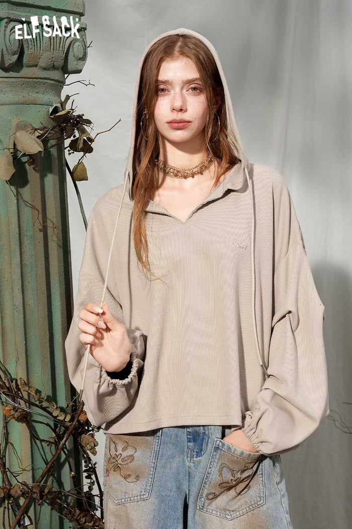Oversized Solid Long Sleeve Hoodie