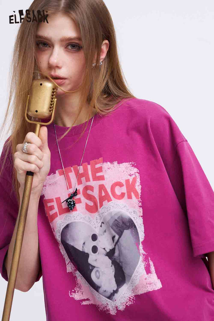 ELFSACK Oversized T Shirt with Heart Portrait