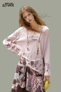 ELFSACK Paisley Bead Charm Twist Knot Long Tee