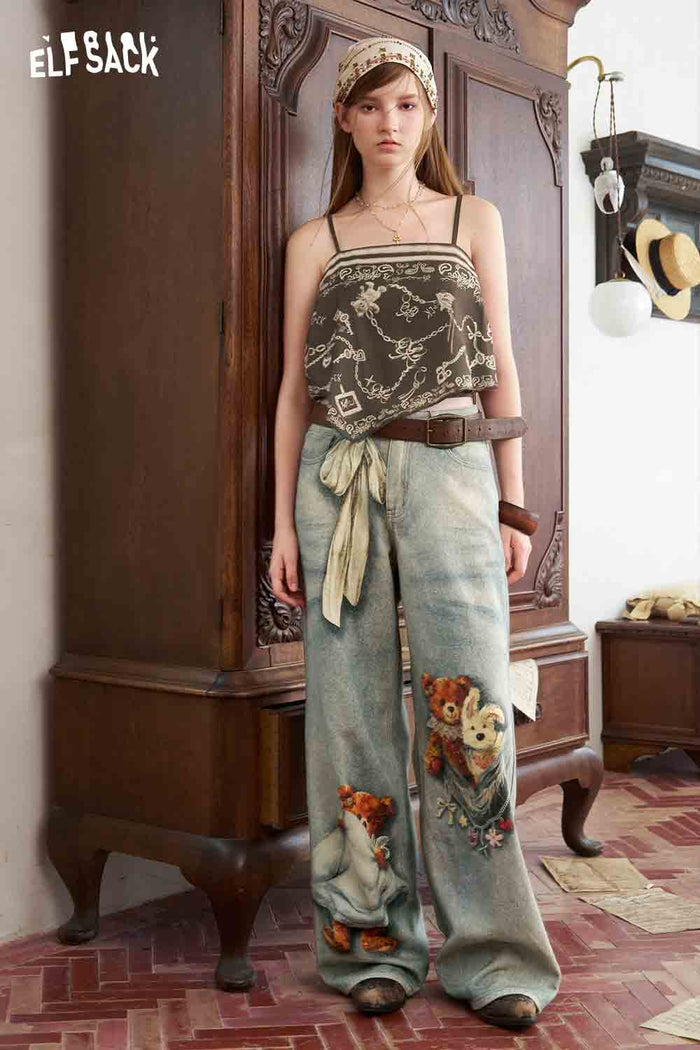 Paisley Print Asymmetrical Cami Top