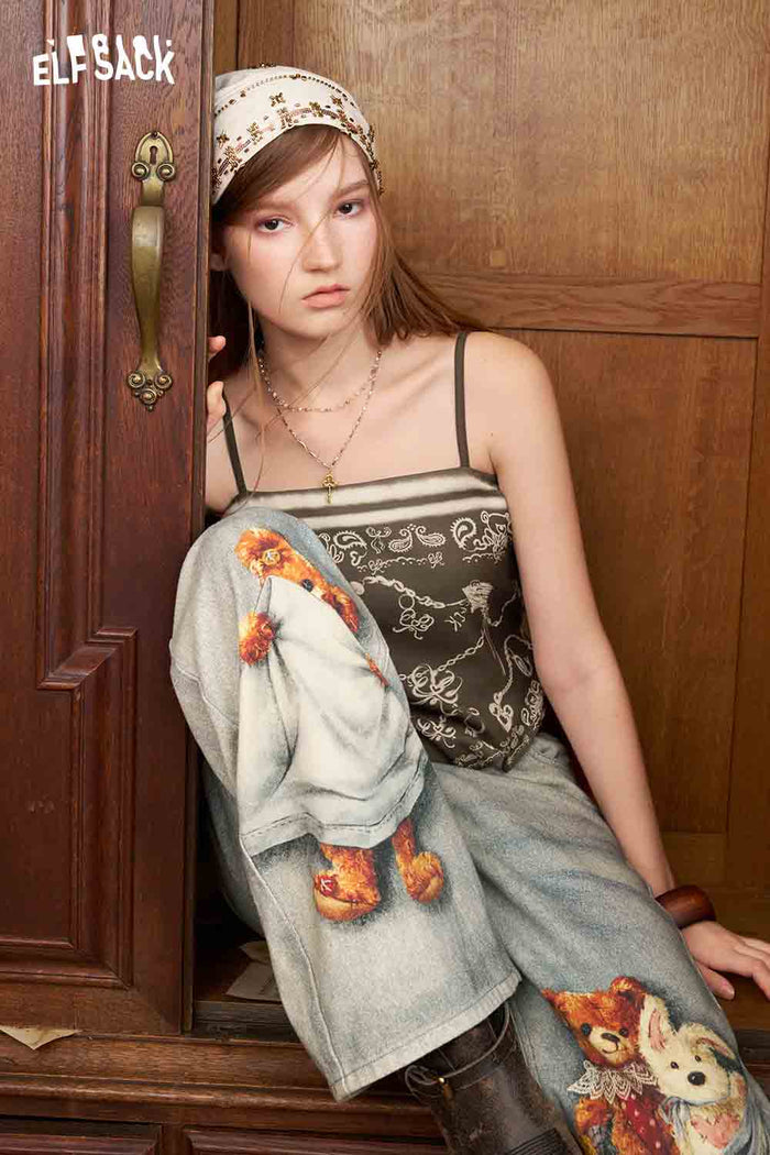 Paisley Print Asymmetrical Cami Top