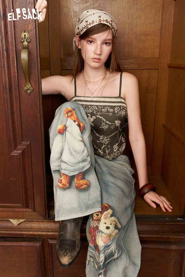 Paisley Print Asymmetrical Cami Top