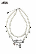 ELFSACK Pearl Safety Pin Star Choker