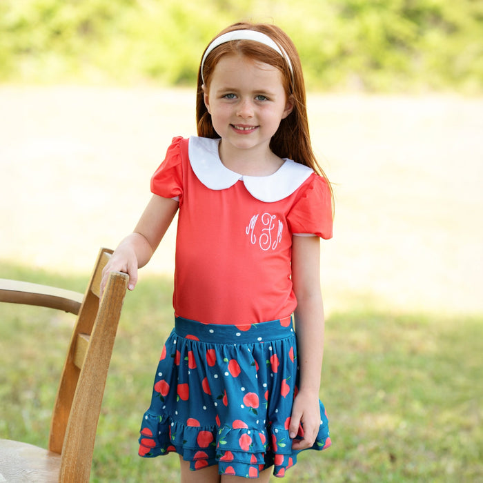 Peter Pan Puff Sleeve Tee - Red - Sugar Bee Clothing