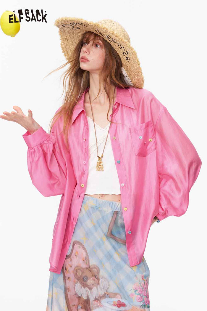 ELFSACK Pink Checkered High Waisted A-Line Dress