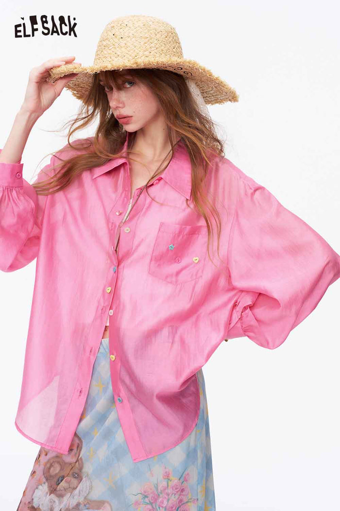 ELFSACK Pink Checkered High Waisted A-Line Dress