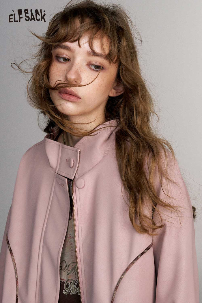 Pink Gingham Bow Crop Jacket