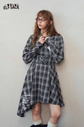 Plaid Shirt Dress with Star Print