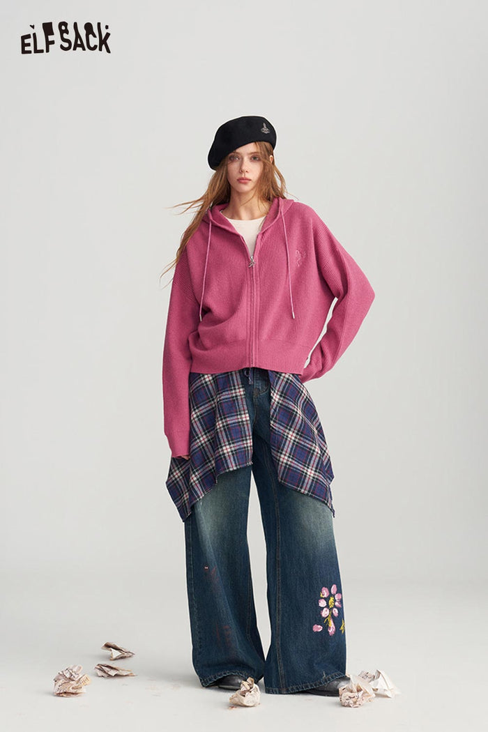 Playful Fruit Graphic Knit Pullover Sweater