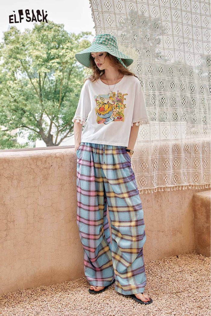 ELFSACK Playful Fruit Print Oversized T-Shirt