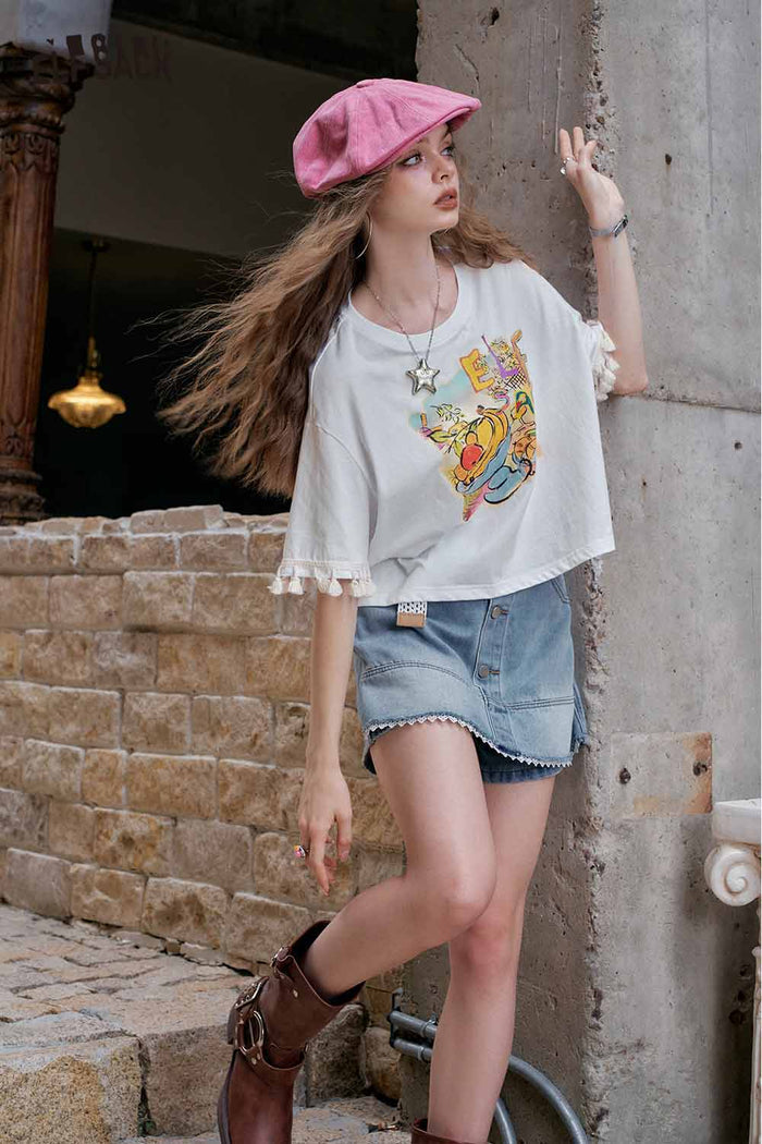 ELFSACK Playful Fruit Print Oversized T-Shirt