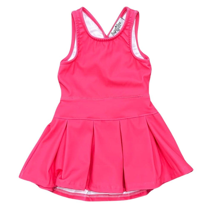 Pleated Tennis Dress - Magenta - Sugar Bee Clothing