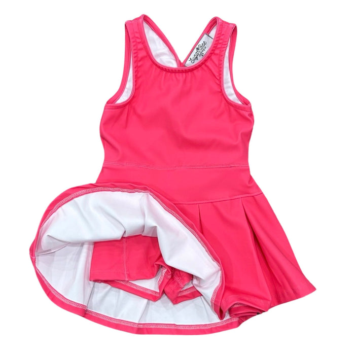 Pleated Tennis Dress - Magenta - Sugar Bee Clothing