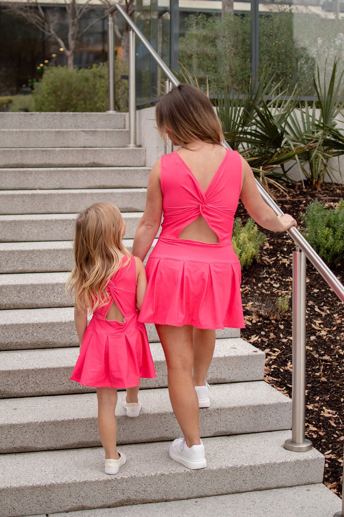 Pleated Tennis Dress - Magenta - Sugar Bee Clothing