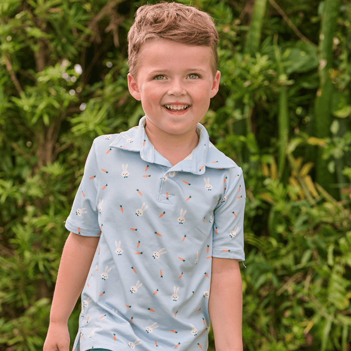 Polo - Easter Blue Carrots - Sugar Bee Clothing