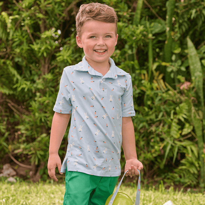 Polo - Easter Blue Carrots - Sugar Bee Clothing