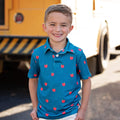 Polo - Red Apples on Navy - Sugar Bee Clothing